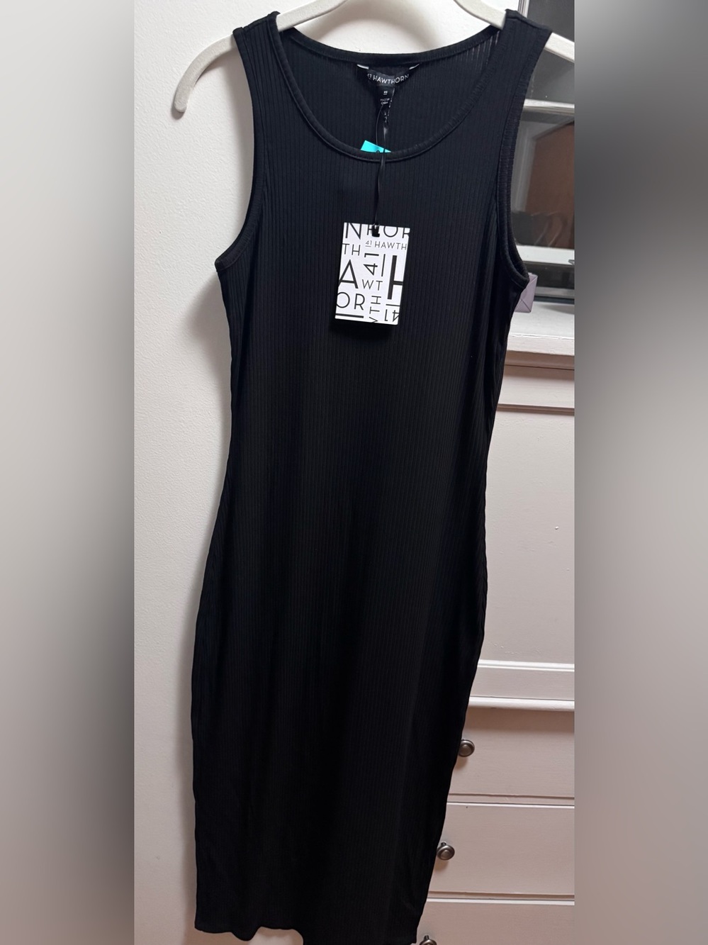 41 Hawthorn Sleeveless Ribbed Midi Dress in Black